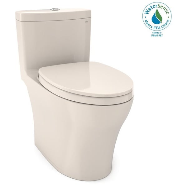 Toto Aquia IV One-Piece Elongated Dual Flush 1.28 and 0.9 GPF Universal Height Sedona Beige MS646124CEMFGN#12 - main